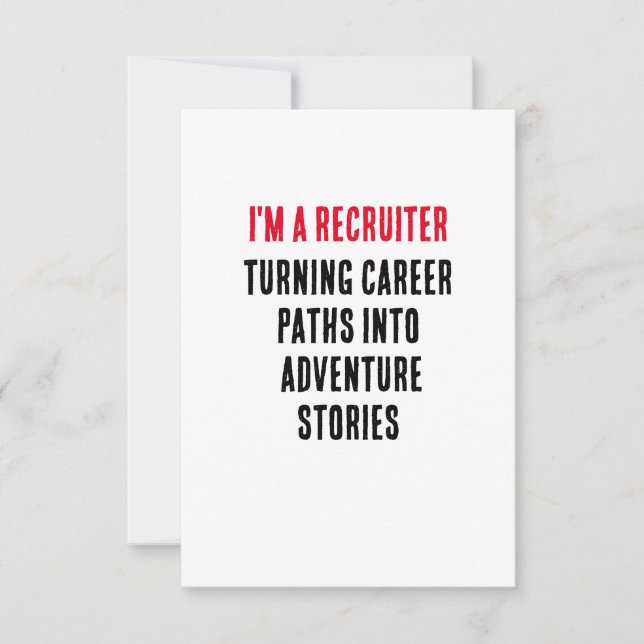 I'm a recruiter – turning career paths into  thank you card (Front)