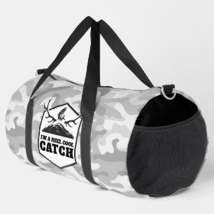 I'm a Reel Cool Catch Grey Camo Duffle Bag