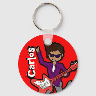"I'm a Rockstar" red graphic named keychain