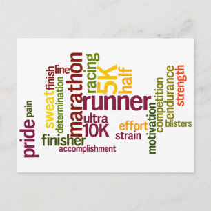 I'm a Runner Words Postcard