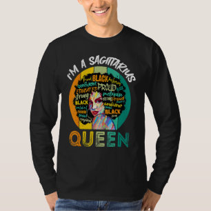 I'm A Sagittarius Queen Melanin Black Women Horosc T-Shirt