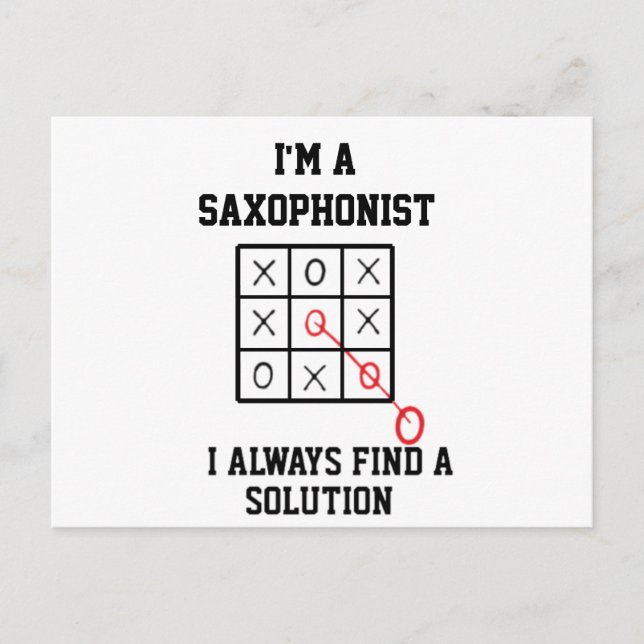Im A Saxophonist I Always Find A Solution Postcard (Front)