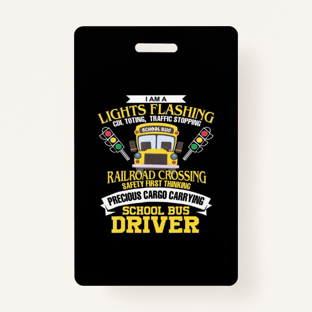 im a school bus driver back to school gift ID badge (Front)