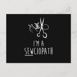 IM A Sewciopath Funny Sewing Quilting Humour Postcard