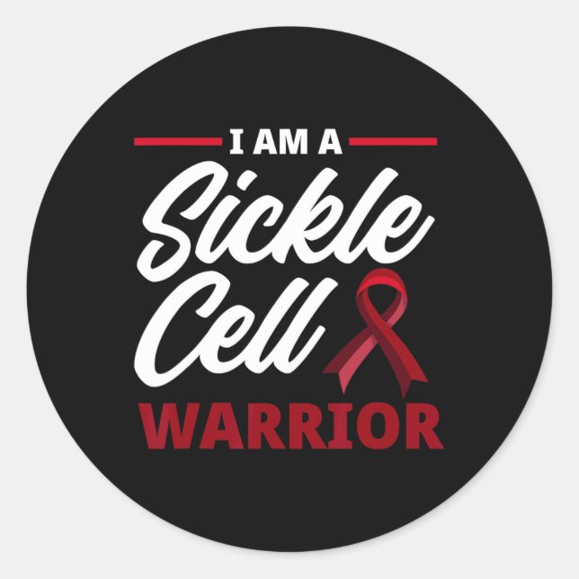 I'm A Sickle Cell Warrior Sickle Cell Anaemia Awar Classic Round Sticker (Front)