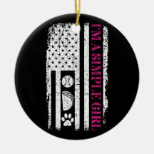 I'm A Simple Girl Softball Tacos Dogs USA Flag