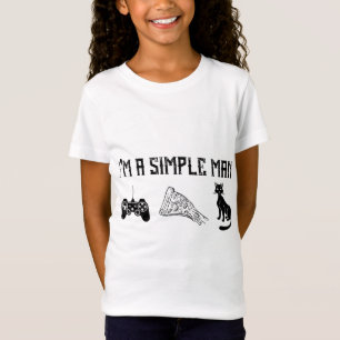 I'm A Simple Man Love Video Game Pizza And Cats  T-Shirt