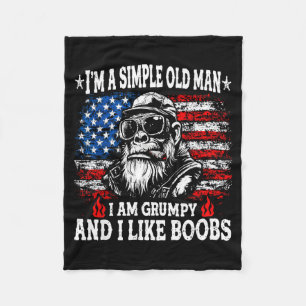 I'm a simple old man i am grumpy and i like funny fleece blanket