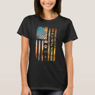 I'm A Simple Woman Camping Wine Flip Flops Dog Usa T-Shirt