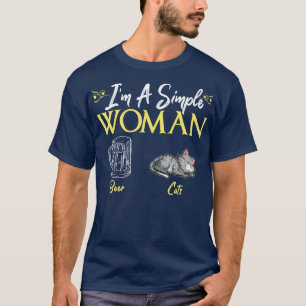 Im A Simple Woman Love Beer Cats T-Shirt