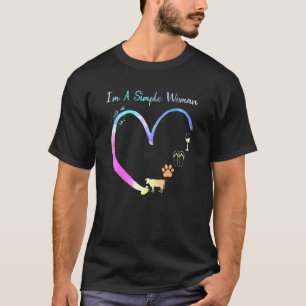 Im A Simple Woman Love Cow Wine Dog Paw Flip Flop T-Shirt