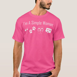 I'M A Simple Woman Love Wine Flip Flop Dogs Camp T-Shirt