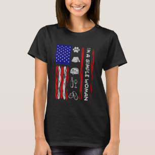 I'm a Simple Woman Wine Dog Flip-Flop Outdoor Camp T-Shirt