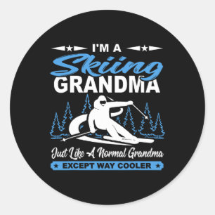 I'm A Skiing Grandma Just Like A Normal Grandma Ex Classic Round Sticker