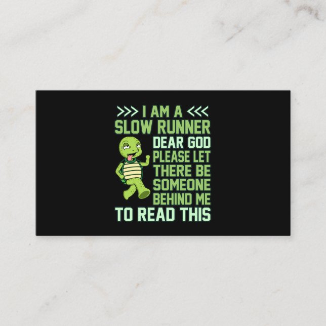 I'm A Slow Runner Turtle Half Marathon Running Lov Enclosure Card (Front)