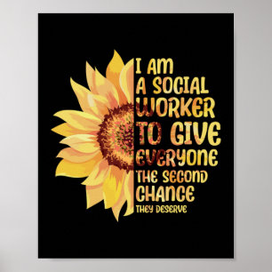 I'm A Social Worker School Sunflower Mental Health Poster