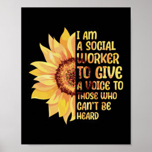I'm A Social Worker School Sunflower Mental Health Poster