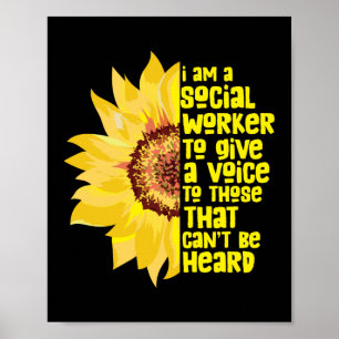 I'm A Social Worker School Sunflower Mental Health Poster