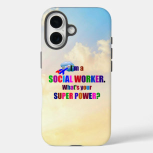 "I'm a Social Worker" superhero iPhone 16 Case
