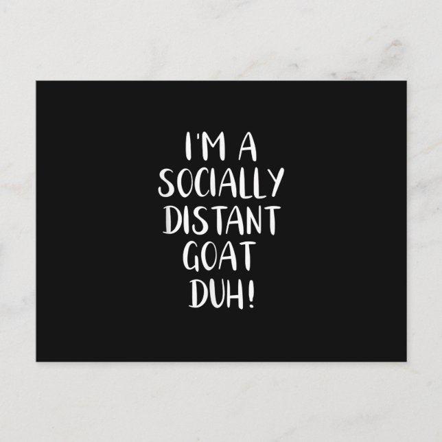 I'm a Socially Distant Goat Funny Halloween Postcard (Front)