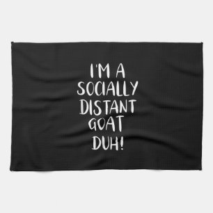 I'm a Socially Distant Goat Funny Halloween Tea Towel