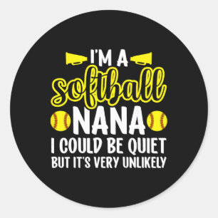 I'm A Softll Nana Grandma Nana Of A Softll Player Classic Round Sticker