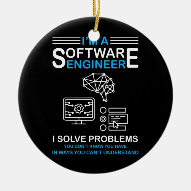 I'm a Software Engineer Software Developer  Ceramic Tree Decoration (Front)