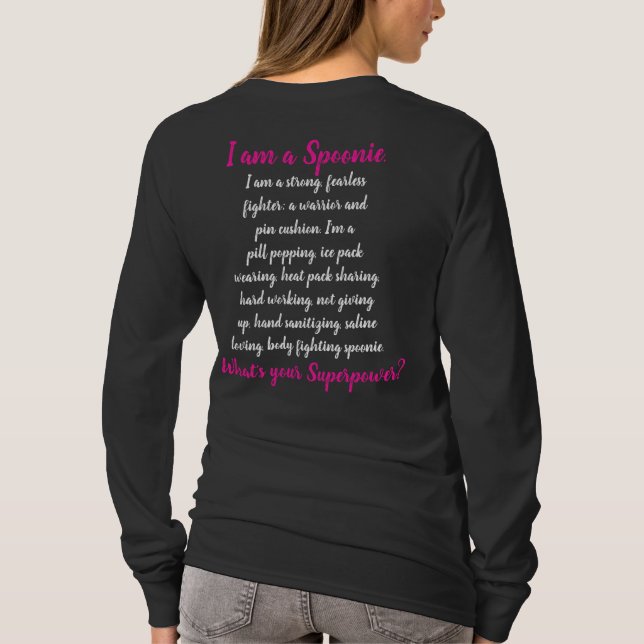 I'm a Spoonie Long Sleeve (Black) T-Shirt (Back)
