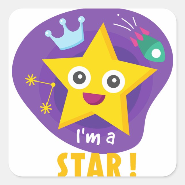 I'm a star square sticker (Front)
