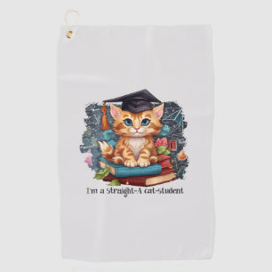 I'm A Straight A Cat Student Golf Towel