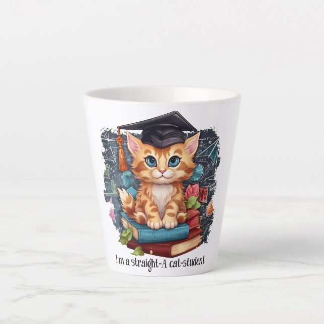 I'm A Straight A Cat Student Latte Mug (Front)