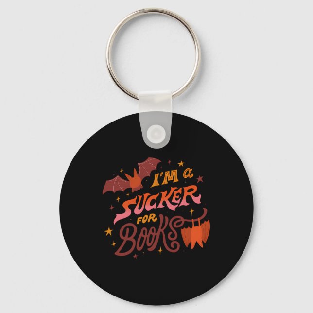 I'm A Sucker For Books Halloween  Key Ring (Front)