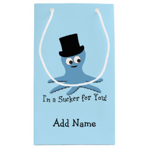 I'm A Sucker for You! Blue Octopus Small Gift Bag