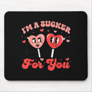 I'm A Sucker For You Candy Heart Groovy Retro Vale Mouse Mat