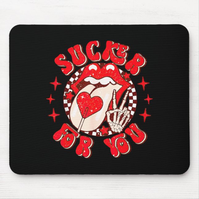 I'm A Sucker For You Candy Heart Love Happy Valent Mouse Mat (Front)