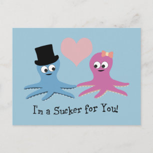 I'm a sucker for you! Cute Octopi Postcard