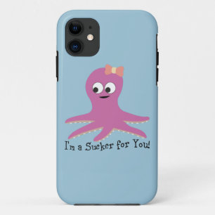 I'm a sucker for you! Pink Octopus iPhone 11 Case