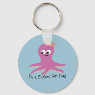 I'm a sucker for you! Pink Octopus Key Ring