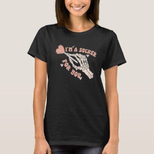 I'm A Sucker For You Retro Valentine Skeleton Hand T-Shirt