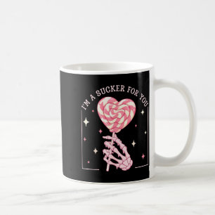 Im A Sucker For You Skeleton Heart Candy Valentine Coffee Mug
