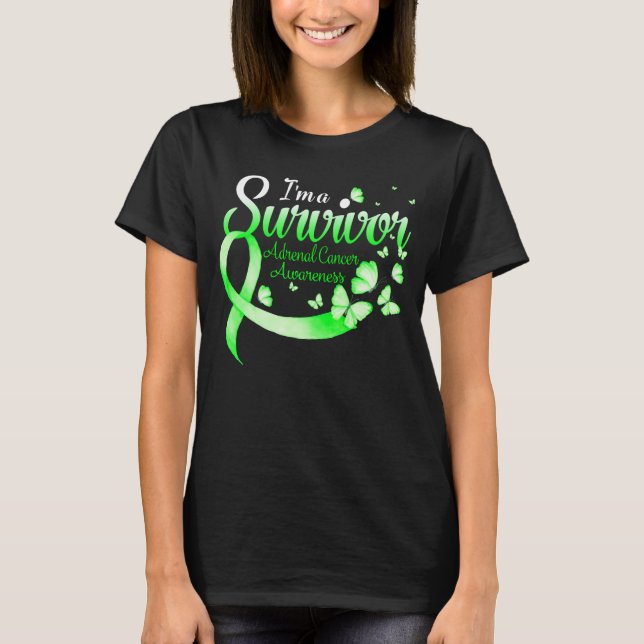 I'm A Survivor Adrenal Cancer Awareness Butterfly  T-Shirt (Front)
