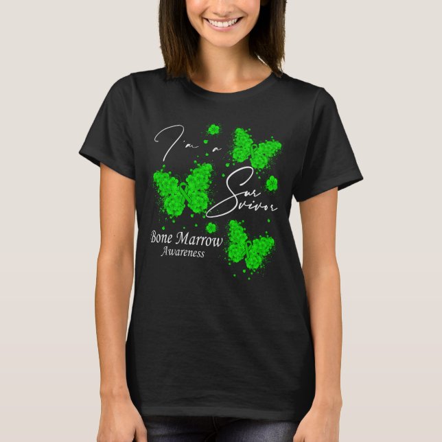 I'm A Survivor Bone Marrow Awareness Butterfly T-Shirt (Front)