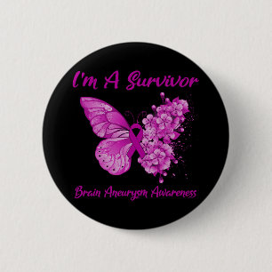 I'm A Survivor Brain Aneurysm Awareness  6 Cm Round Badge