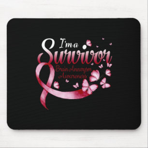 I'm A Survivor Brain Aneurysm Awareness Butterfly Mouse Mat