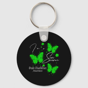 I'm A Survivor Brain Disabilities Awareness Butter Key Ring