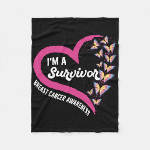I'm A Survivor Breast Cancer Awareness Pink Butter Fleece Blanket