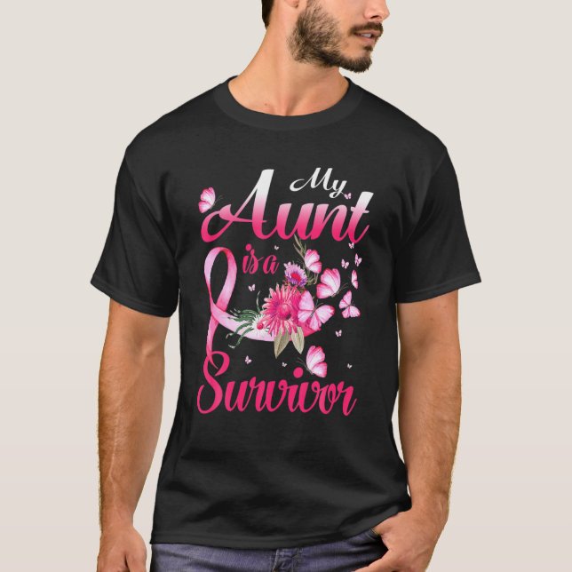 I'm A Survivor Breast Cancer Awareness Pink Heart T-Shirt (Front)