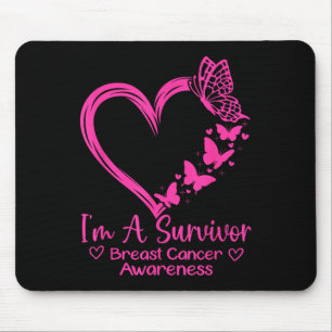 Im A Survivor Breast Cancer Awareness Pink Heart W Mouse Mat