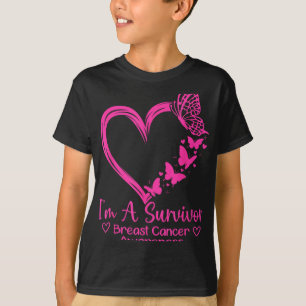 Im A Survivor Breast Cancer Awareness Pink Heart W T-Shirt