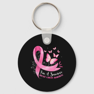 I'm A Survivor Breast Cancer Awareness Pink Ribbon Key Ring